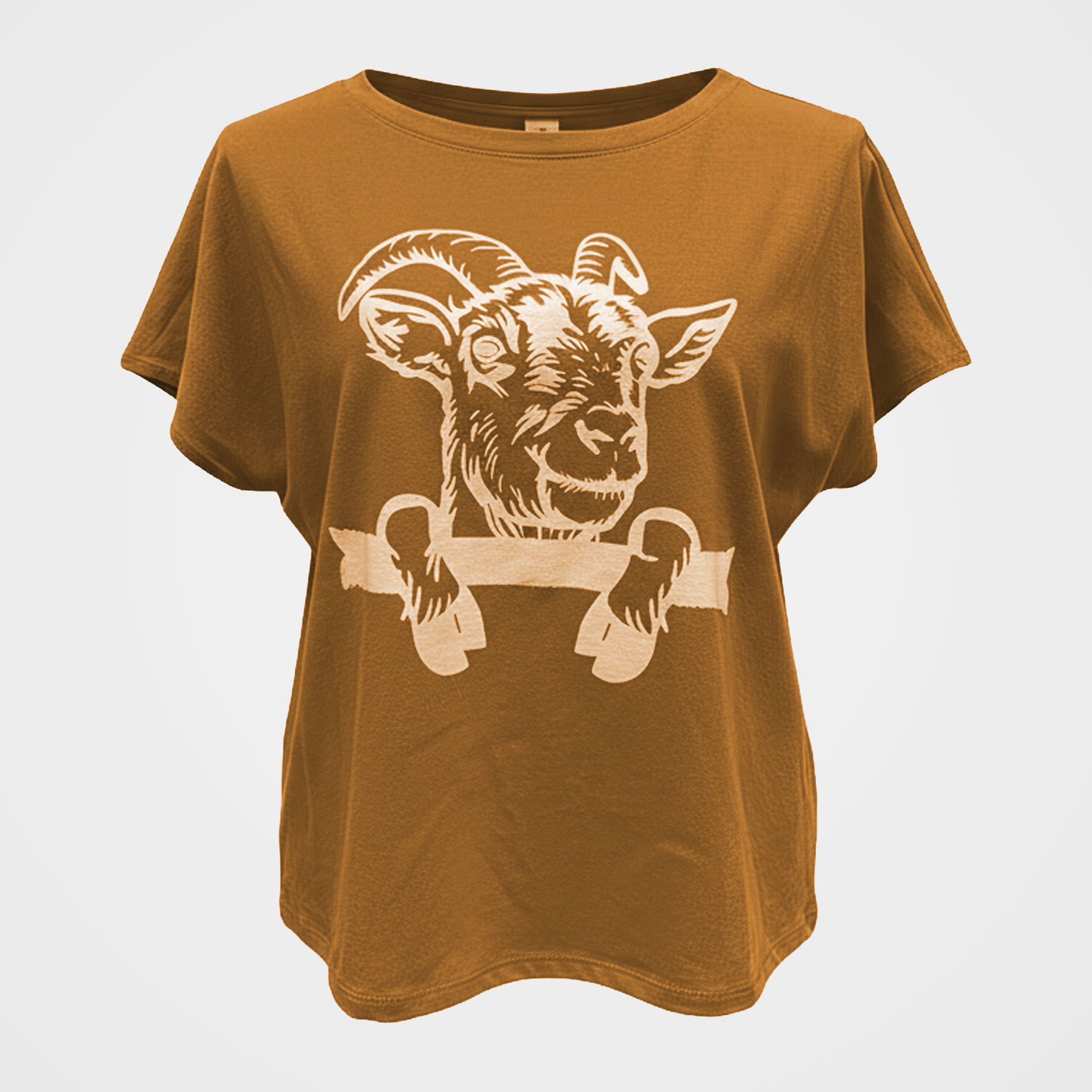 Goat Printed Tee with Cap Sleeve