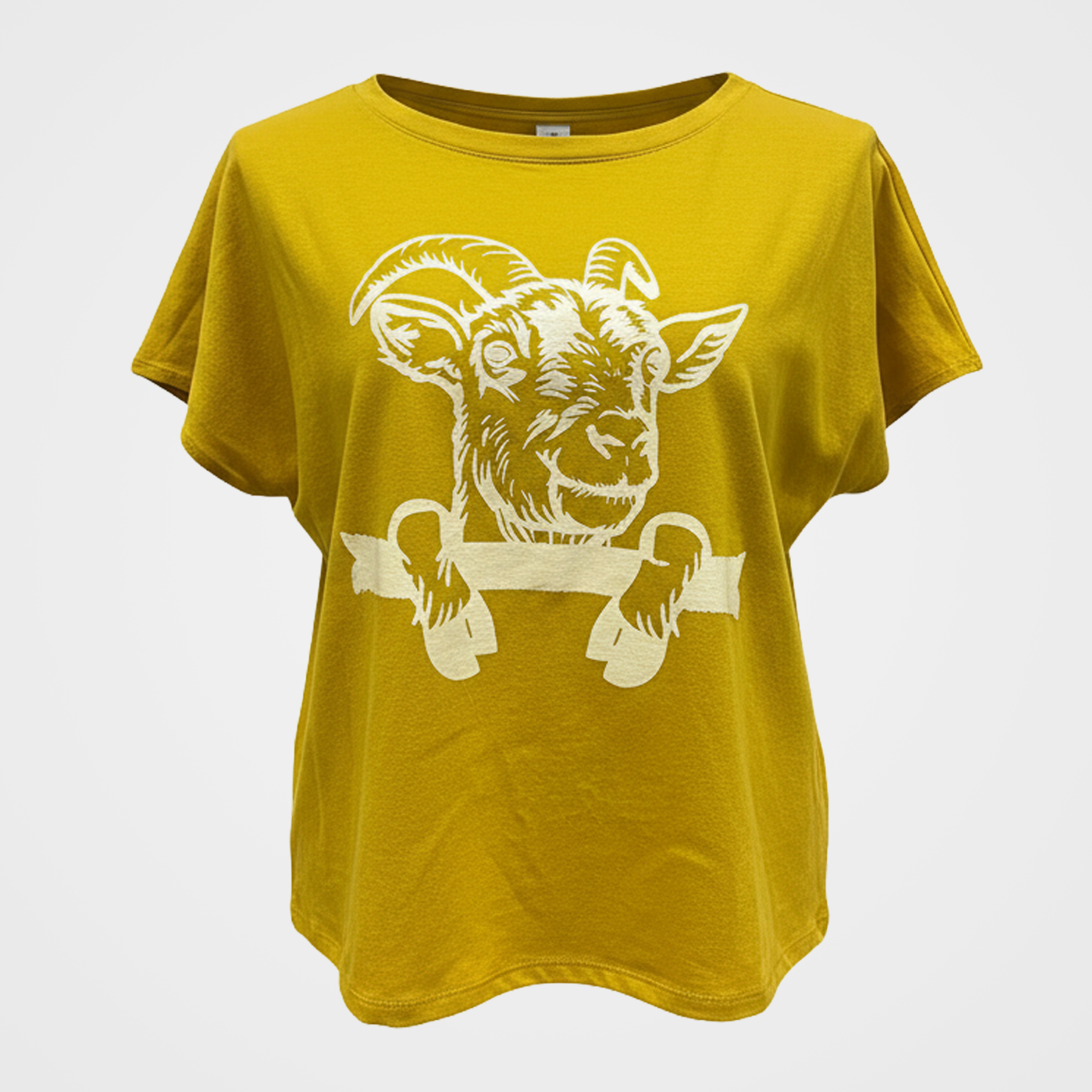 Goat Printed Tee with Cap Sleeve