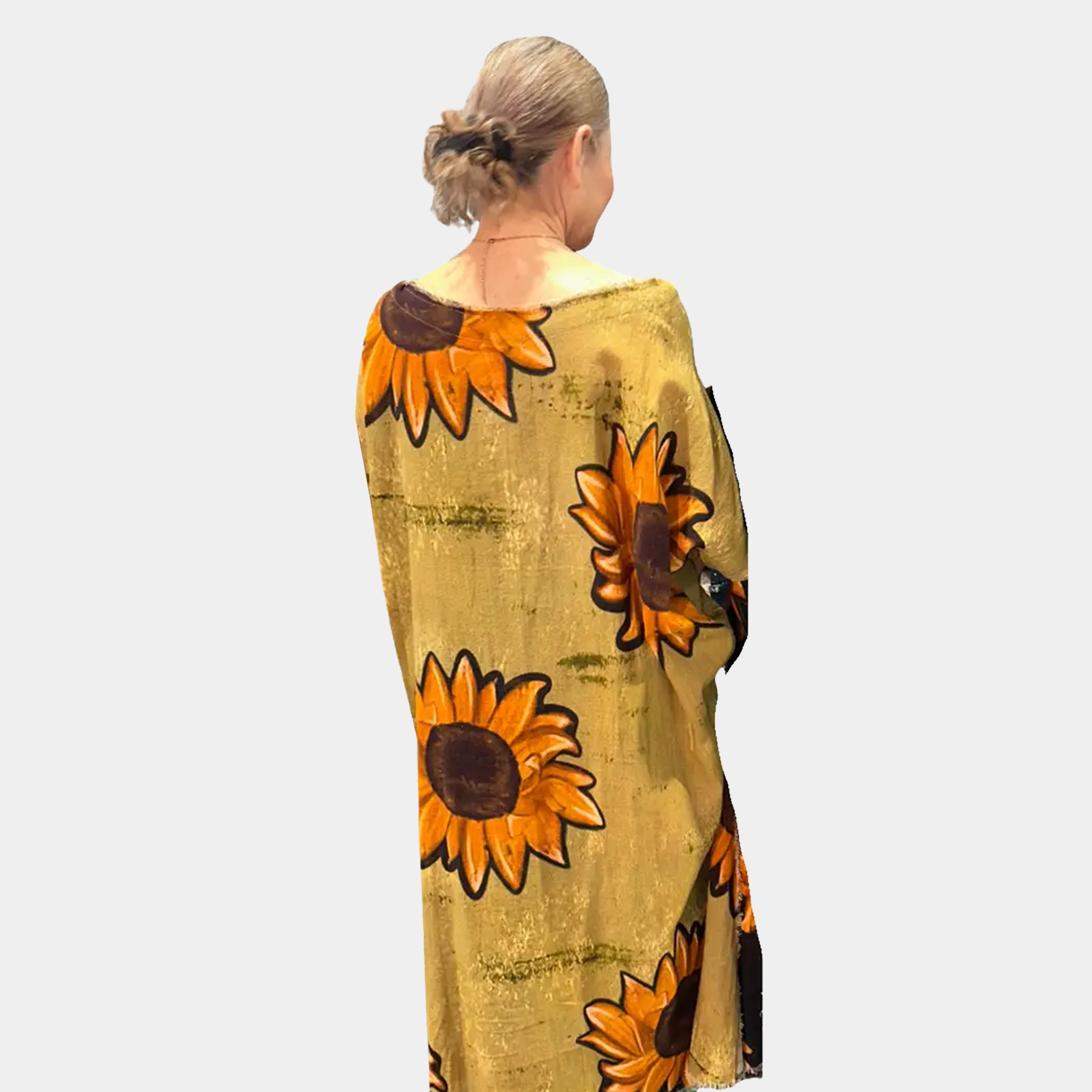 Hi-Lo Tunic with Sunflowers in Gold or Black